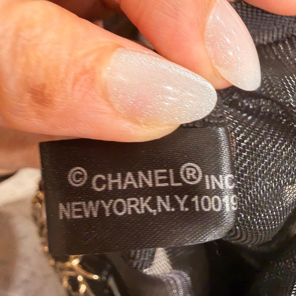CHANEL Black Mesh Tote with Gold Chain - Picture 12 of 15
